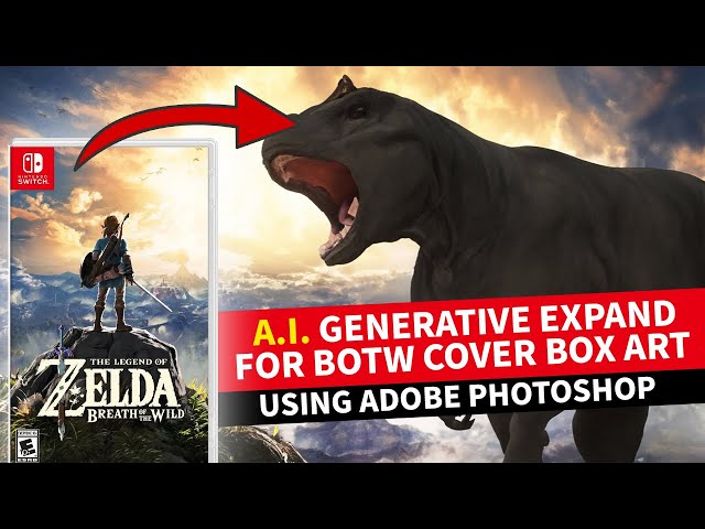 Using Generative Expand AI on Legend of Zelda: Breath of the Wild box art
