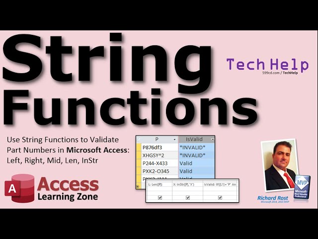 Use String Functions to Validate Part Numbers in Microsoft Access: Left, Right, Mid, Len, InStr