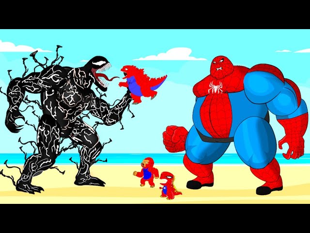Evolution of FAT HULK SPIDER, GODZILLA, KONG, DINOSAURS Vs VENOM : Who Is The King Of Super Heroes?
