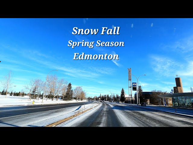Spring Season Snow Fall, Edmonton, Alberta, Canada - April 17, 2024