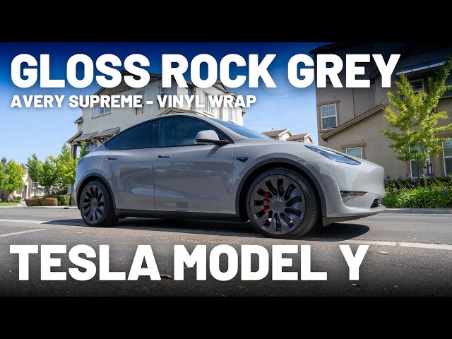 Vinyl Wrap - Tesla Model Y - Gloss Rock Grey - Avery Supreme