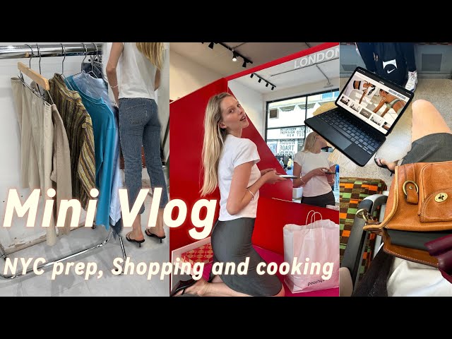 Mini Vlog!!!  - getting me nyc outfit ready , thrifty girlies , peachy pop up and strawberry salads