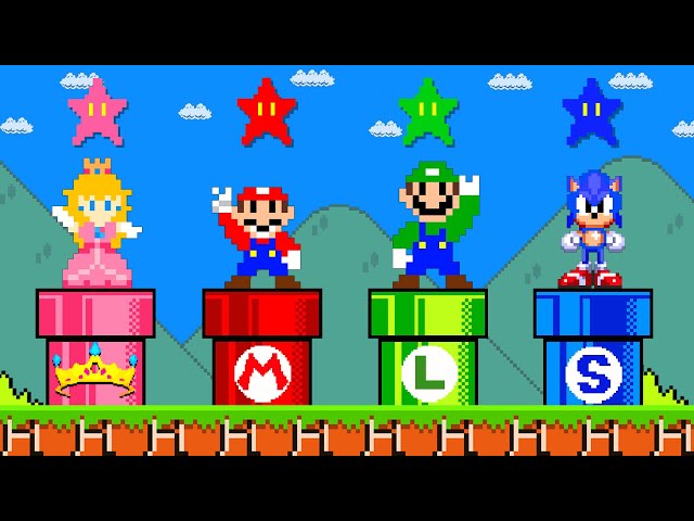 Super Mario Party Minigames with Mario vs Luigi vs Peach vs Sonic!...