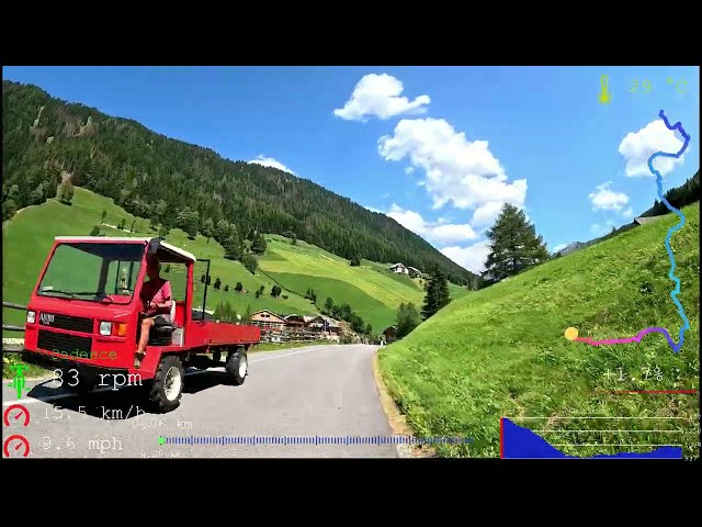 30 minutes Virtual Cycling Dolomites with Telemetry Overlay 4K Video