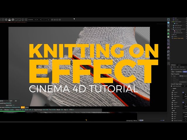 Cinema 4D + Octane  Tutorial: Knitting or Stitching on Effect