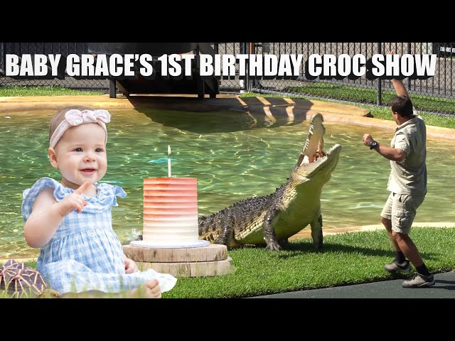 Baby Grace Irwin's 1st Birthday Croc Show | Australia Zoo
