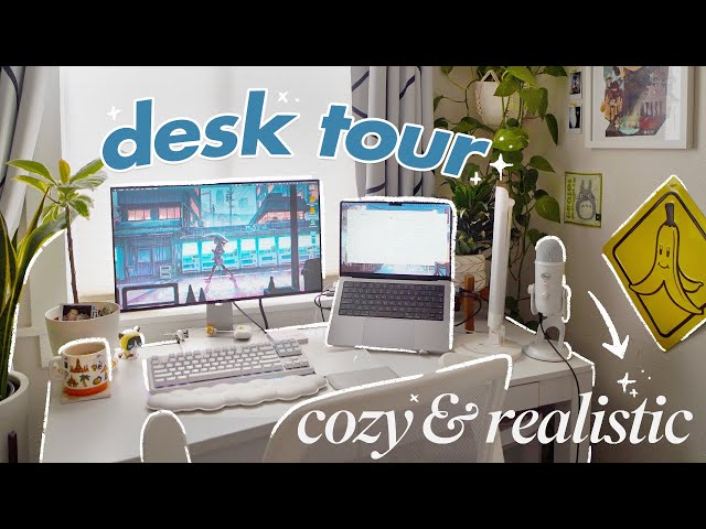 WFH desk setup | aesthetic & realistic (but mostly just realistic)
