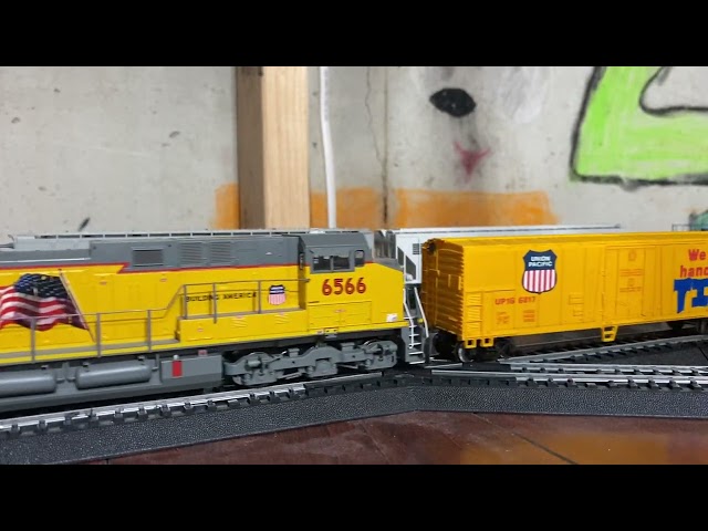 UP Monster Long 2x1x0 Mixed Freight with a MP Caboose on the Layout