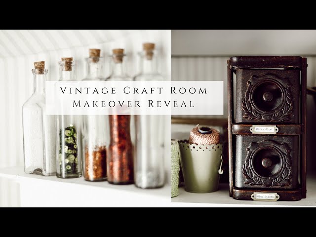 Vintage Craft Room Makeover Reveal Using Thrifted Finds