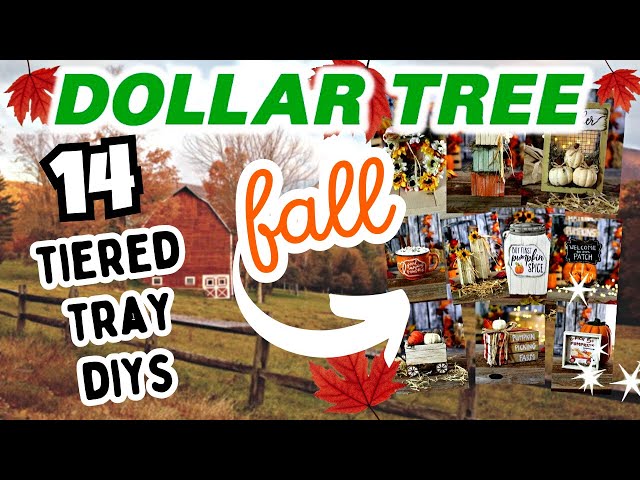 🍁14 GORGEOUS FALL TIERED TRAY DIYs/Dollar Tree Fall DIY/Hot Humble Pie