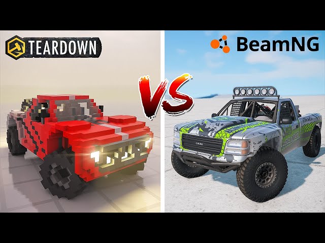 Teardown TROPHY Truck vs BeamNG Drive PreRunner Truck