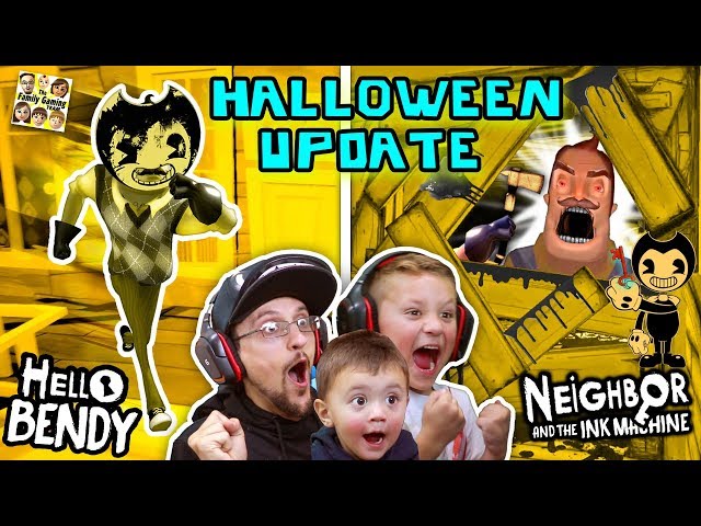 HELLO BENDY + NEIGHBOR & the INK MACHINE Halloween Mod! FGTEEV-ers LETS CELEBRATE! Surprise Gameplay