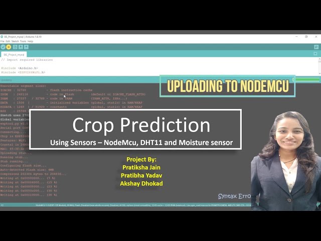 Crop prediction with NodeMcu ESP8266 12E, DHT11, Moisture sensor,  Machine Learning | Pratiksha Jain