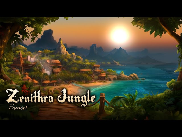 Calm Sunset Ambience of Zenithra Jungle  | Ambience & Sounds | Sunset
