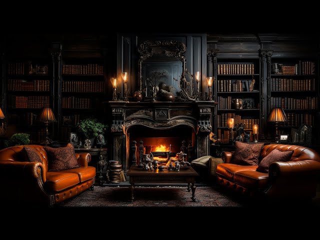 Rain Sounds |  Reading Room With The Soothing Sound Of Rain And Flickering Fireplace | 3 Hours Loop