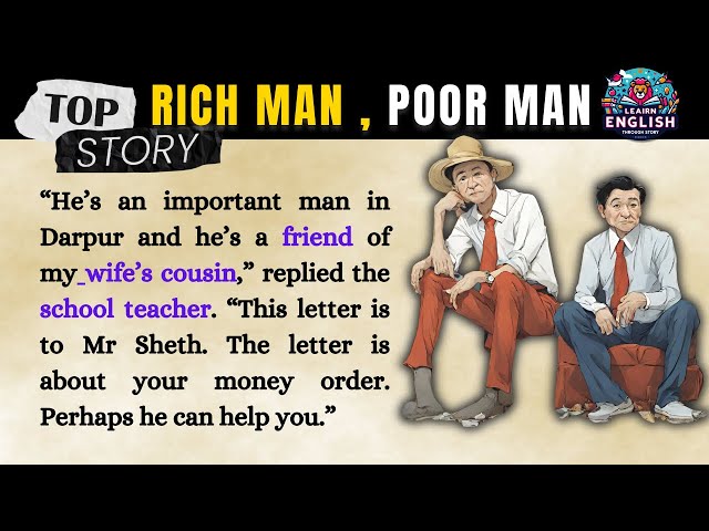 Learn English Through Story | Rich Man , Poor Man | Practice English | Speak English  #story