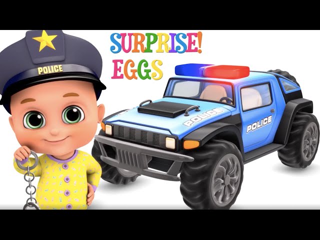 Police Car vs Fire Truck | Ambulance, construction trucks | Kids Cartoon| Jugnu Kids