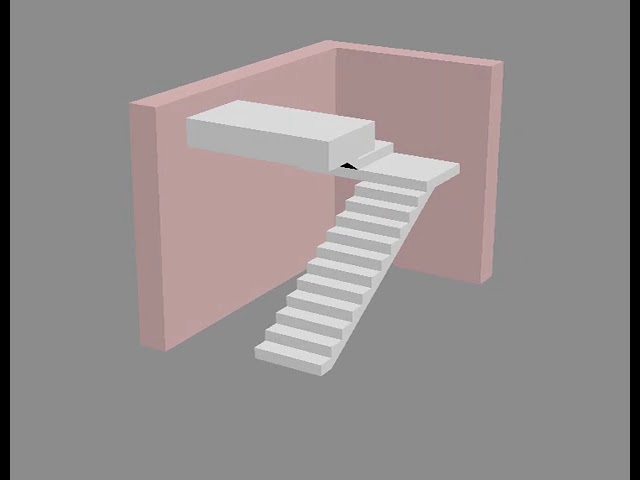 447 - 001 3D модель лестницы с площадкой