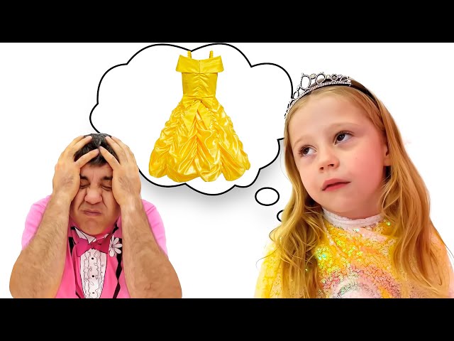 Nastya and dad make their own DIY Princess party dresses