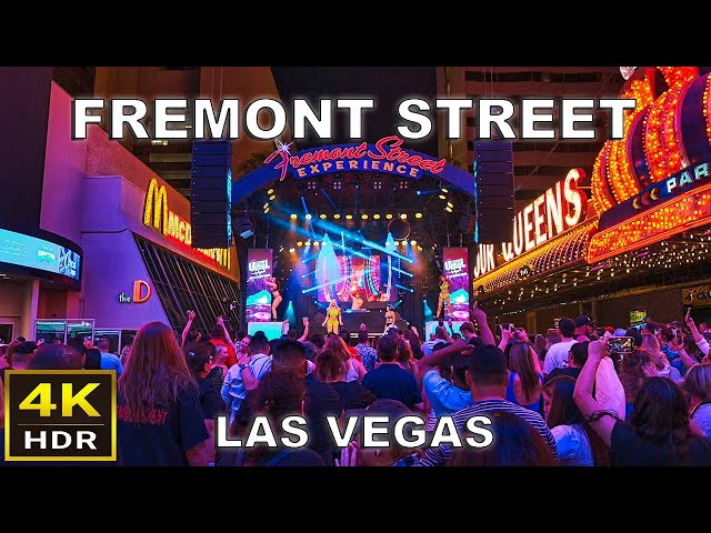 (4K HDR) Fremont Street Las Vegas Walk - 2023 - Las Vegas, Nevada