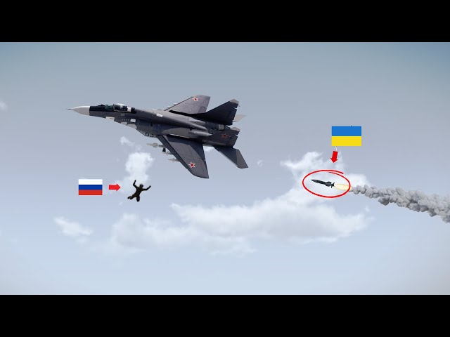 Russian MiG-29 fighter pilot attempts to jump away from Ukrainian missile but fails - Arma 3