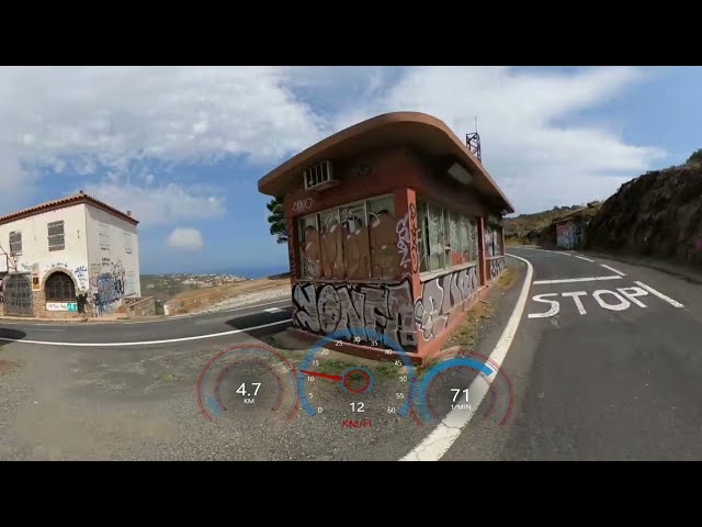 45 minute Virtual Cycling 360° VR Fat Burning Workout Coast Road Spain Garmin 4K