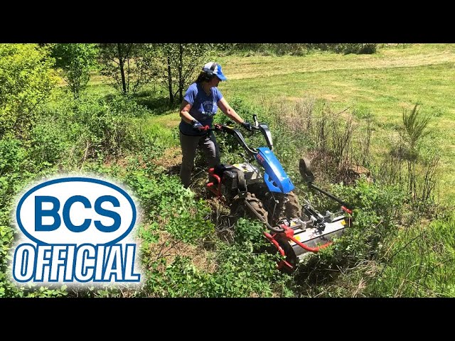 Flail Mowing Brush with a BCS Two-Wheel Tractor