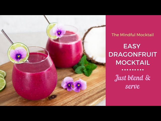 Dragonfruit Delight Mocktail | Dragonfruit Non-Alcoholic Cocktail - The Mindful Mocktail