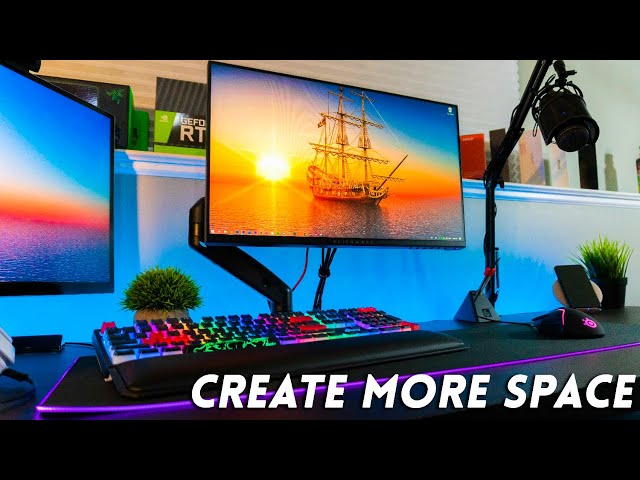 How To Free Up Space On Your Small Desk! Use A Monitor Arm!