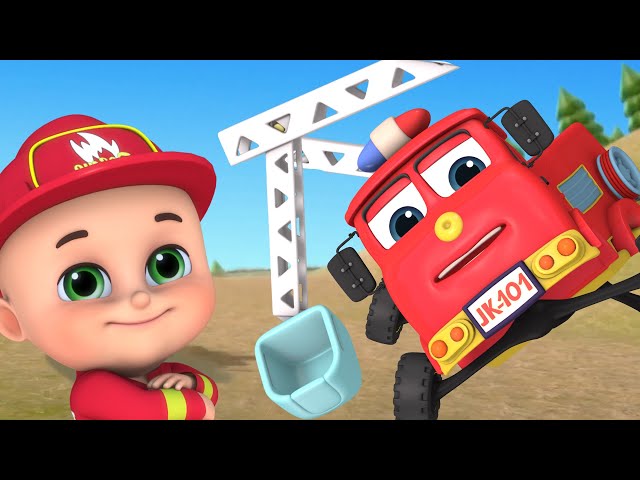 Fire truck, the clever carrot | Monster Trucks vs Police Cars Ambulance | Tractor | Jugnu kids