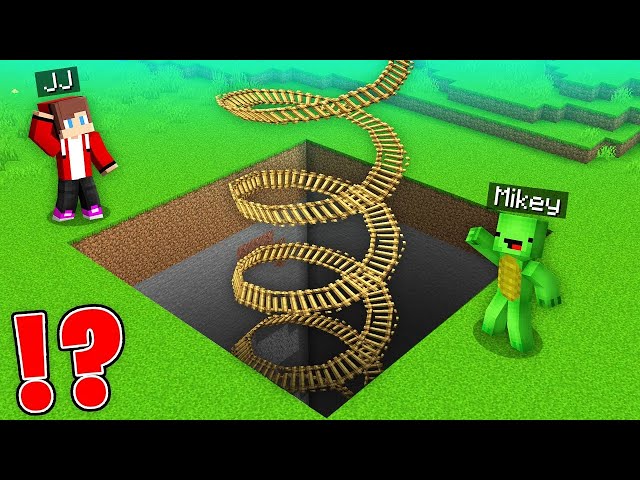 JJ and Mikey Found a NEW SPIRAL LADDER IN A GIANT PIT in Minecraft Maizen!