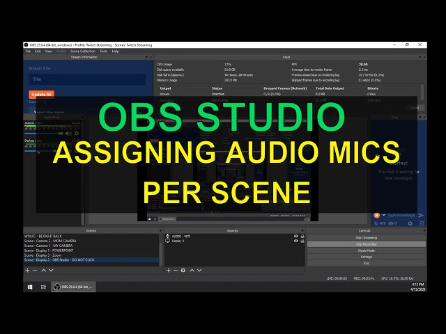 OBS Studio - Assigning audio mics to specific scenes to create a better production