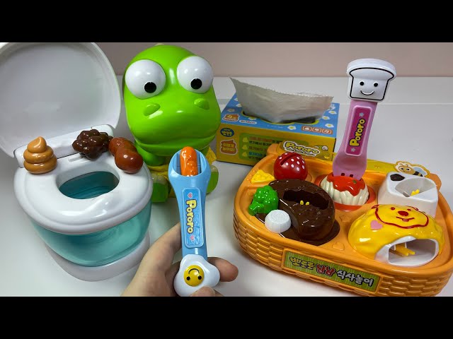 [Toy asmr]Pororo Eating and Potty training Popping Toy ASMR💩🚽 크롱 밥먹고 배변훈련 장난감 ASMR