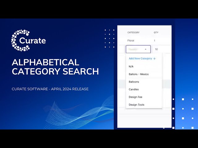 Search & Sort Categories Alphabetically - Curate Software April 2024 Release