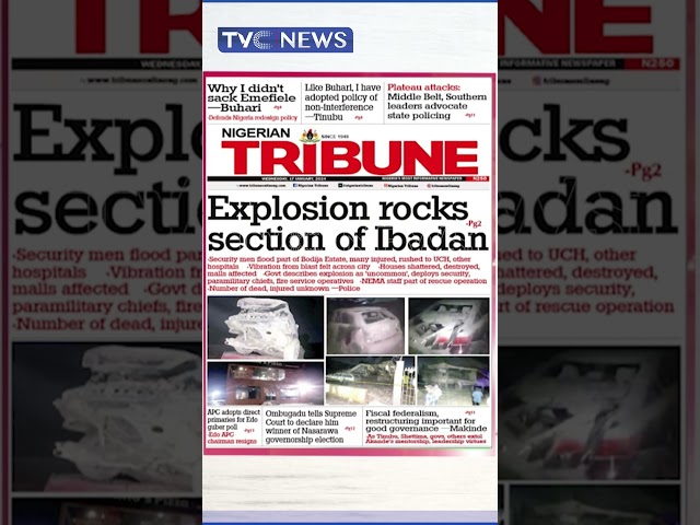 Explosion Rocks Section Of Ibadan
