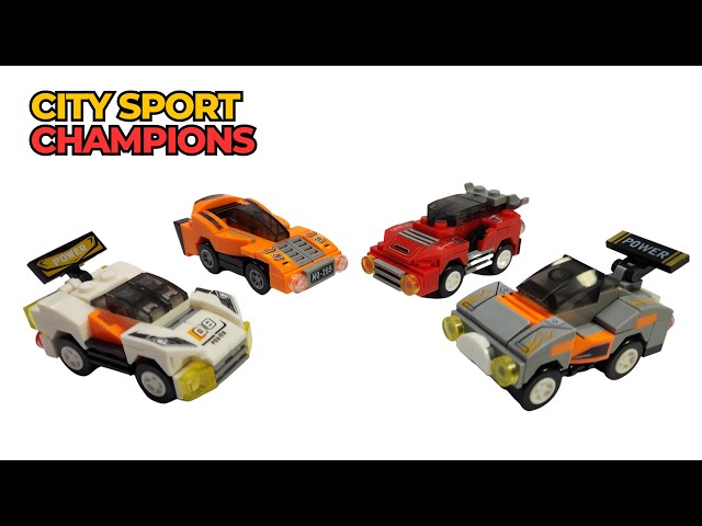 NON LEGO City Speed Build Peiz Blocks All Four Sets Sport Cars - LEGO Speed Build