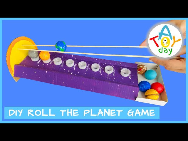 DIY Cardboard ROLL THE PLANET GAME | Solar system planets order STICK game | Kids 8 Planets Project