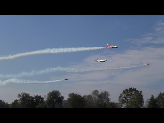 3X F-5 TIGER RC JETS PATROUILLE SUISSE AND A MD-11 SWISS TURBINE AIRLINER