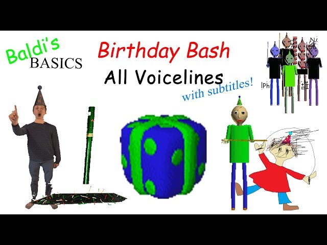 All Voicelines with Subtitles | Baldi's Basics Birthday Bash