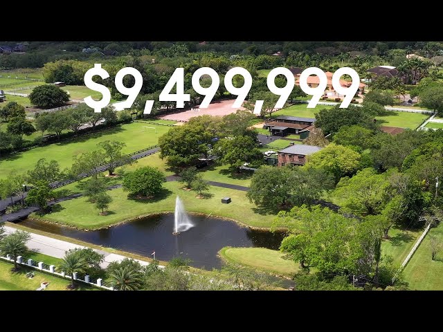 Modern Florida Mansion on 7.5 Acres with Tennis Court, Soccer Field, Equestrian Rink, & Horse Stalls