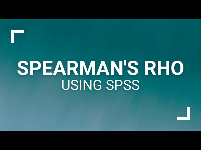Spearman's Rank-Order Correlation / Spearman's rho Using SPSS