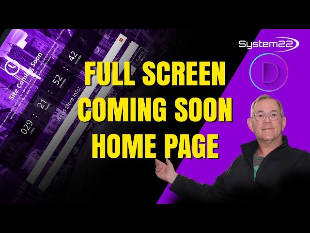 Divi Theme Create A Full Screen Coming Soon Page