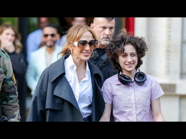 Jennifer Lopez and Emme Muñiz Vacation in Paris