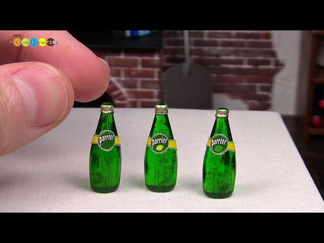 DIY Perrier Style Miniature Mineral Water (Fake food)　ペリエ風ミニチュアミネラルウォーター作り