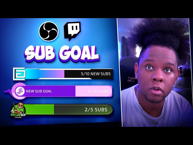 Twitch's SUB GOAL BAR and How to Customize it in OBS STUDIO Tutorial