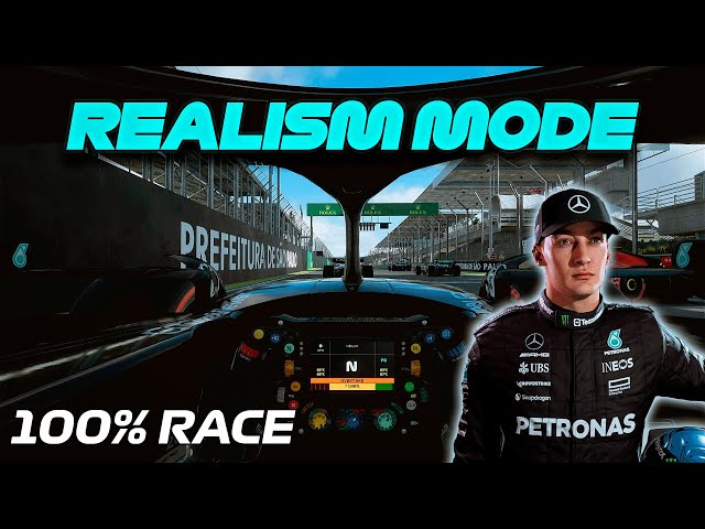 F1 23 Realism Mode - George Russell - Brazil [100% Race + Cockpit + No HUD]
