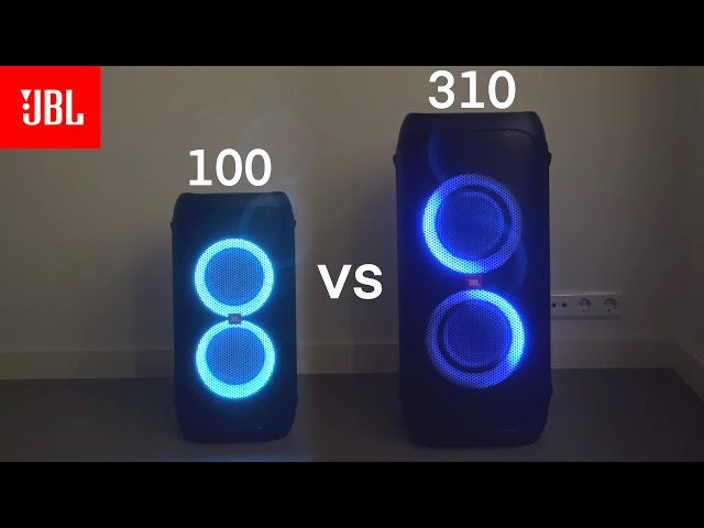Jbl Partybox 100 vs 310 - 50% Volume sound /loudness comparison