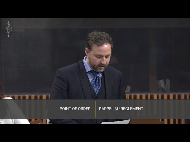 MP Simon-Pierre Savard-Tremblay raising Point of Order in House of Commons