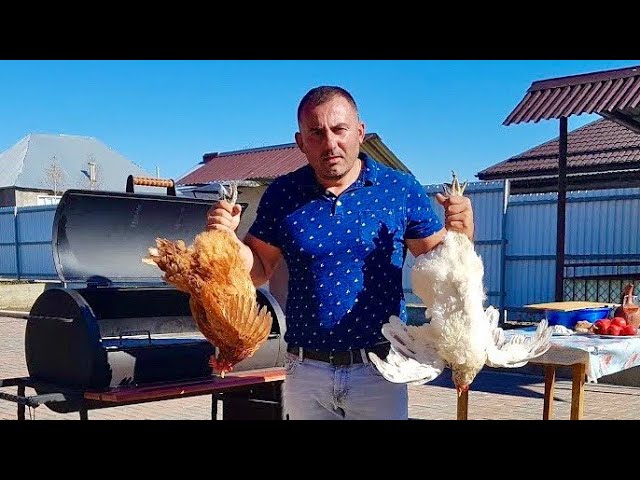 Chicken in a smoker. ENG SUB.