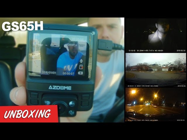 AZDOME DASH CAM GS65H Dual Lens 1080P/720P GPS Night Vision - FOOTAGE / UNBOXING REVIEW